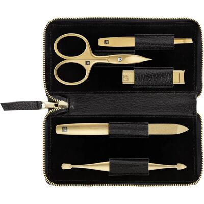 Zwilling Twinox Gold Edition Maniküre-Set - Schwarzes Lederetui - 5 Stück Zwilling Twinox Gold Edition Maniküre-Set - Schwarzes Lederetui - 5 Stück