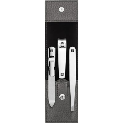Zwilling Classic Inox Travel Set - Leather Case - 3 Pieces - Grey Zwilling Classic Inox Travel Set - Leather Case - 3 Pieces - Grey