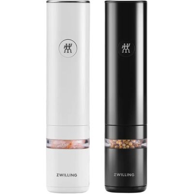 Zwilling Enfinigy Salt & Peppar Mal Set - Elektrisk, Svart & Vit Zwilling Enfinigy Salt & Peppar Mal Set - Elektrisk, Svart & Vit