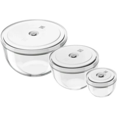 ZWILLING Fresh & Save Ensemble de bols - Contenants en verre sous vide S/M/L - Publicité ZWILLING Fresh & Save Ensemble de bols - Contenants en verre sous vide S/M/L - Publicité