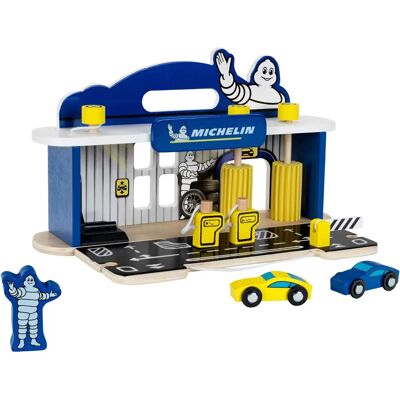 Station-service en bois Klein 3403 avec Michelin - Garage pour enfants - Publicité Station-service en bois Klein 3403 avec Michelin - Garage pour enfants - Publicité