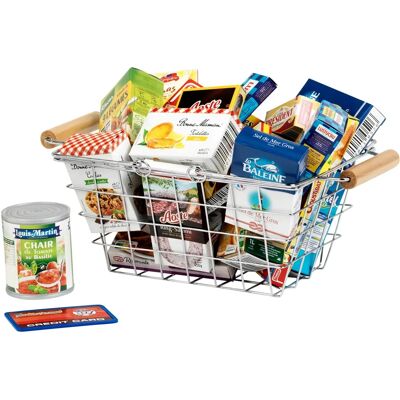 Theo Klein 7202 - Chariot de courses en métal avec aliments - Publicité Theo Klein 7202 - Chariot de courses en métal avec aliments - Publicité