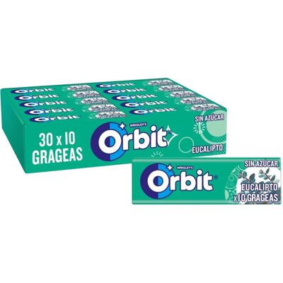 Gomme Orbit Sans Sucre Saveur Eucalyptus - 30 Pack de 10 - Publicité Gomme Orbit Sans Sucre Saveur Eucalyptus - 30 Pack de 10 - Publicité