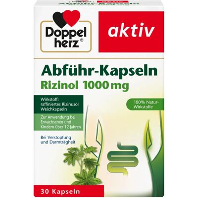 DOPPELHERZ Rizinusöl Kapseln - Abführkapseln für Verdauung DOPPELHERZ Rizinusöl Kapseln - Abführkapseln für Verdauung