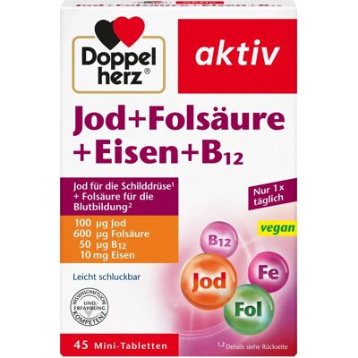 Doppelherz Mutter & Kind Jod + Folsäure + Eisen + B12 - Nahrungsergänzungsmittel Doppelherz Mutter & Kind Jod + Folsäure + Eisen + B12 - Nahrungsergänzungsmittel
