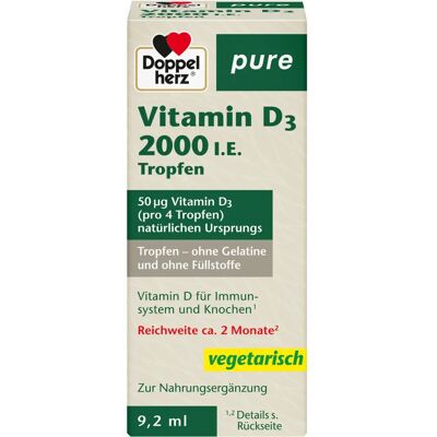 Doppelherz Doppelherz Vitamin D3 2000 I.E. Reine Tropfen - Nahrungsergänzungsmittel Doppelherz Doppelherz Vitamin D3 2000 I.E. Reine Tropfen - Nahrungsergänzungsmittel
