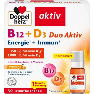 Doppelherz B12+D3 Duo Aktywne Ampułki - 30 sztuk Doppelherz B12+D3 Duo Aktywne Ampułki - 30 sztuk