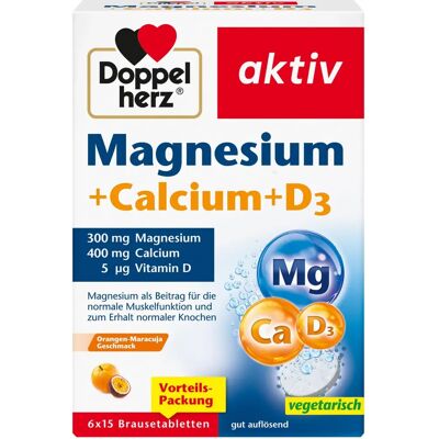 DOPPELHERZ Magnézium, Kalcium és D3 Szénsavas tabletta - Kiegészítő DOPPELHERZ Magnézium, Kalcium és D3 Szénsavas tabletta - Kiegészítő