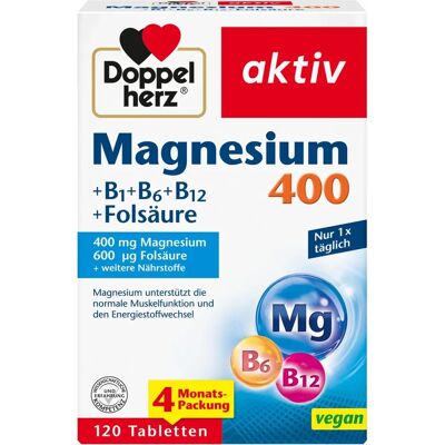 Doppelherz Magnesium 400+B1+B6+B12+Folsäure 120 Tabletten Doppelherz Magnesium 400+B1+B6+B12+Folsäure 120 Tabletten