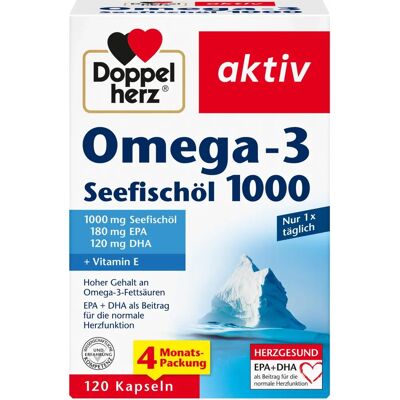 Queisser Pharma Doppelherz Omega-3 Seefischöl 1000 Kapseln - Nahrungsergänzungsmittel Queisser Pharma Doppelherz Omega-3 Seefischöl 1000 Kapseln - Nahrungsergänzungsmittel