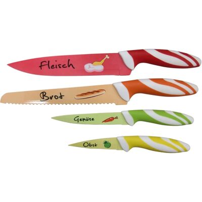 Set di Coltelli da Cucina Colorati - 4 Pezzi per Casa e Campeggio Set di Coltelli da Cucina Colorati - 4 Pezzi per Casa e Campeggio