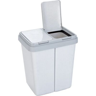 axentia Zwei-Eimer Müllbehälter - 2 x 23 Liter, grau/granit axentia Zwei-Eimer Müllbehälter - 2 x 23 Liter, grau/granit