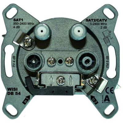 Wisi DB 54 Steckdose - Twin SAT, CATV, 4-Loch Wisi DB 54 Steckdose - Twin SAT, CATV, 4-Loch