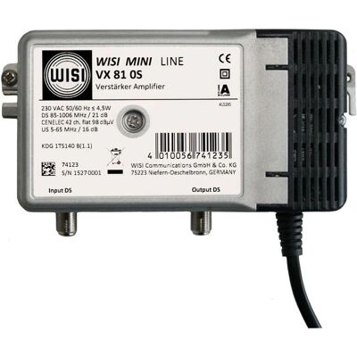 Amplificateur WISI VX 81 0S - 1 GHz, 21 dB, Argent Amplificateur WISI VX 81 0S - 1 GHz, 21 dB, Argent