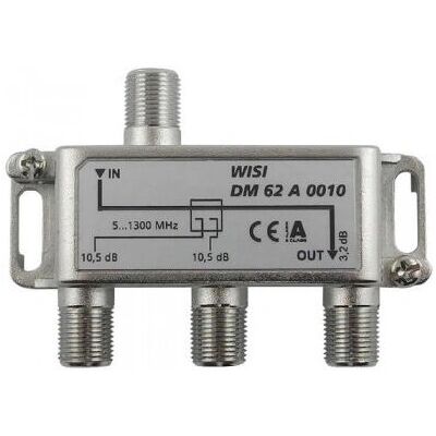 Wisi 75118 Kabelsplitter - Silber, 2-fach, 5-1300 MHz, 10 dB Wisi 75118 Kabelsplitter - Silber, 2-fach, 5-1300 MHz, 10 dB