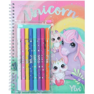 Livre de coloriage Ylvi avec set de feutres et licorne Livre de coloriage Ylvi avec set de feutres et licorne