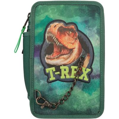 Dino World - Triple Pencil Case - T-Rex - Green - Astuccio Dino World - Triple Pencil Case - T-Rex - Green - Astuccio