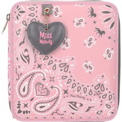 Trousse Double Miss Melody Rose Bandana - Fournitures Scolaires Trousse Double Miss Melody Rose Bandana - Fournitures Scolaires