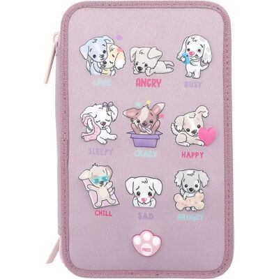 Depesche Triple Pencil Case LED Dog Mood Barometer - Pencil Case Depesche Triple Pencil Case LED Dog Mood Barometer - Pencil Case