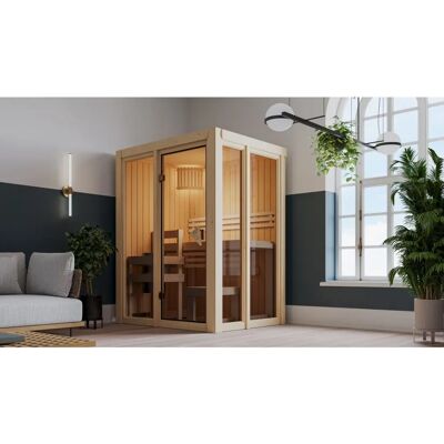 KARIBU Vivi 1 Sauna - 68mm Wand, 1 Sitz, Beige - Sauna KARIBU Vivi 1 Sauna - 68mm Wand, 1 Sitz, Beige - Sauna