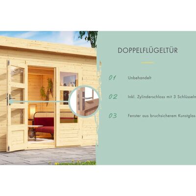 KARIBU Schloßsee 5 Beiges Gartenhaus - Gartenhaus KARIBU Schloßsee 5 Beiges Gartenhaus - Gartenhaus