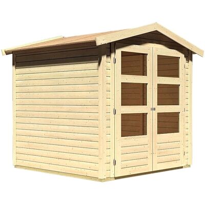 KARIBU Carlberg 2 Gartenhaus - Holz, 3,16 qm, beige, ohne Fußboden, ohne Dacheindeckung KARIBU Carlberg 2 Gartenhaus - Holz, 3,16 qm, beige, ohne Fußboden, ohne Dacheindeckung