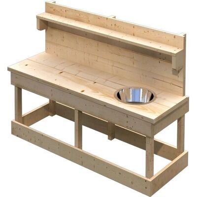 KONIFERA Joni - Kinderspielküche - Holz & Edelstahl - 119x44 cm KONIFERA Joni - Kinderspielküche - Holz & Edelstahl - 119x44 cm