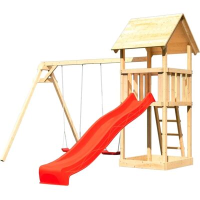 KONIFERA Rosie - Spielturm mit Natur- und Rotakzenten - Spielturm KONIFERA Rosie - Spielturm mit Natur- und Rotakzenten - Spielturm