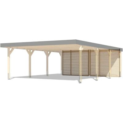KARIBU - Carport Rückwand - Braun - 528x210x18 mm - Back panel KARIBU - Carport Rückwand - Braun - 528x210x18 mm - Back panel