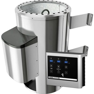 KARIBU Plug & Play Saunaofen - 3,6 kW, Edelstahl, Externe Steuerung KARIBU Plug & Play Saunaofen - 3,6 kW, Edelstahl, Externe Steuerung