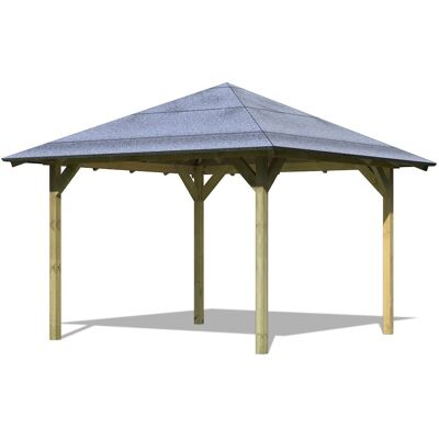 KARIBU Cordoba Pavillon - Witterungsbeständiges nordisches Fichtenholz - Mit Dachbelag KARIBU Cordoba Pavillon - Witterungsbeständiges nordisches Fichtenholz - Mit Dachbelag
