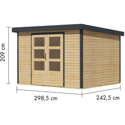 Karibu - 29050 - 298,5x242,5x209cm - Anthrazit - Gartenhaus Karibu - 29050 - 298,5x242,5x209cm - Anthrazit - Gartenhaus