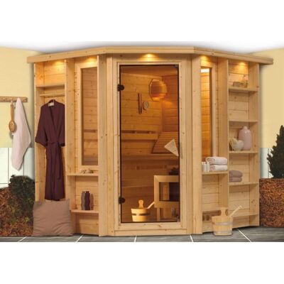 Sauna intérieure Karibu Cortona - Sauna finlandaise premium 6,1m³ - Publicité Sauna intérieure Karibu Cortona - Sauna finlandaise premium 6,1m³ - Publicité