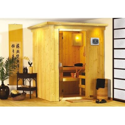Sauna Karibu Norin - Bois Nordique, Système 68mm, Porte en Verre - Sauna - Publicité Sauna Karibu Norin - Bois Nordique, Système 68mm, Porte en Verre - Sauna - Publicité