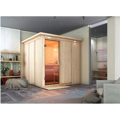 Karibu Rodin Sauna - Systemsauna mit Glas- oder Holztür - 6,5 m³ Karibu Rodin Sauna - Systemsauna mit Glas- oder Holztür - 6,5 m³