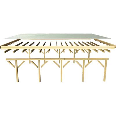 KARIBU Classic 3 Einzelcarport - Wetterfestes Holzdesign KARIBU Classic 3 Einzelcarport - Wetterfestes Holzdesign