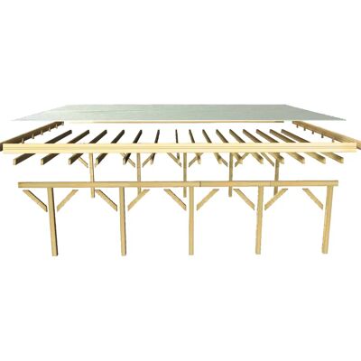KARIBU Classic 2 Carport - Wetterfester Holzunterstand KARIBU Classic 2 Carport - Wetterfester Holzunterstand