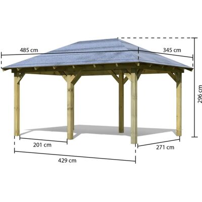 KARIBU Mailand Pavillon - Wetterfest, 12,4m² Gartenschutz KARIBU Mailand Pavillon - Wetterfest, 12,4m² Gartenschutz