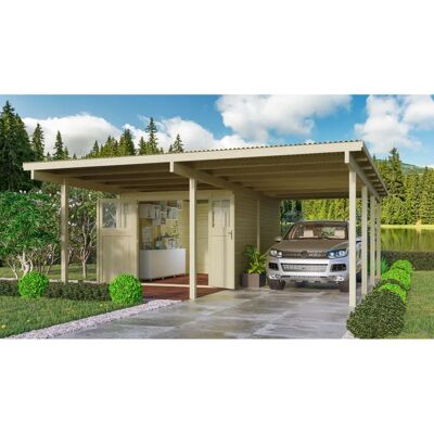 KARIBU Eco 2 Doppelcarport mit Abstellraum KARIBU Eco 2 Doppelcarport mit Abstellraum