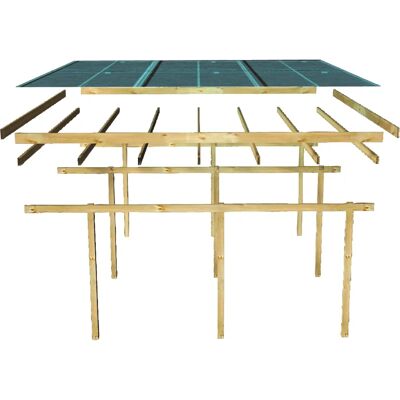 KARIBU Eco 2 Doppelcarport mit Abstellraum - Carport KARIBU Eco 2 Doppelcarport mit Abstellraum - Carport