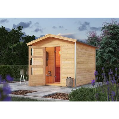 Sauna extérieur KARIBU Bosse 1 Bois Naturel - Sauna - Publicité Sauna extérieur KARIBU Bosse 1 Bois Naturel - Sauna - Publicité
