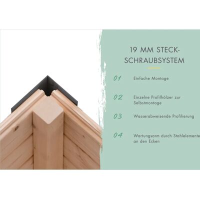 Karibu - 99343 - 438x213x208,5 cm - Anthrazit - Fichtenholz / Stahl - Gartenhaus Karibu - 99343 - 438x213x208,5 cm - Anthrazit - Fichtenholz / Stahl - Gartenhaus