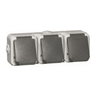 Peha by Honeywell Prise triple grise - Socket-Outlets - Publicité Peha by Honeywell Prise triple grise - Socket-Outlets - Publicité