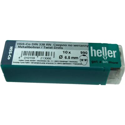 Heller Tools 21306 6 HSS Borr - Metall - 6,5mm - 101mm - Kobalt - DIN 338 Heller Tools 21306 6 HSS Borr - Metall - 6,5mm - 101mm - Kobalt - DIN 338