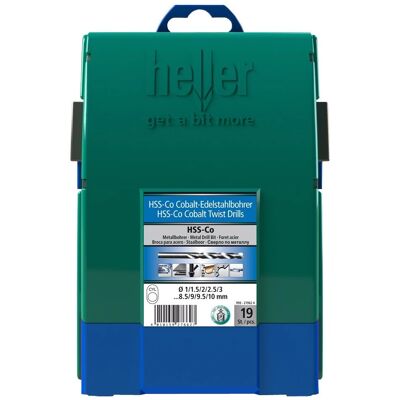Heller 21962 4 Jeu de Forets HSS avec 19 Bits au Cobalt - Kit de Perçage - Publicité Heller 21962 4 Jeu de Forets HSS avec 19 Bits au Cobalt - Kit de Perçage - Publicité