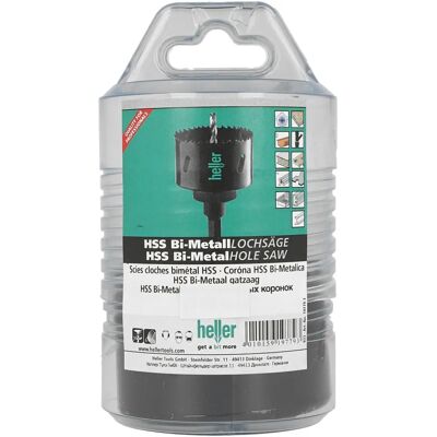 Juego de sierras de corona SDS 68mm Heller - Bimetal para madera y metal Juego de sierras de corona SDS 68mm Heller - Bimetal para madera y metal