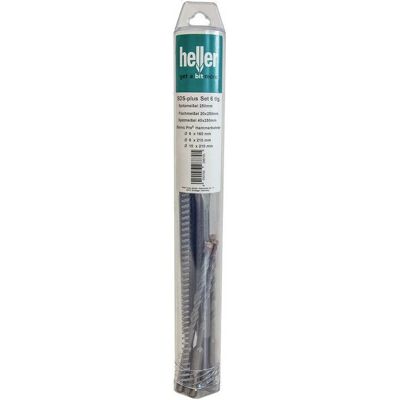 Heller Werkzeuge SDS-plus 6-teiliges Einsetzwerkzeug-Set - Flach/Punkt/Spachtel + Bohrer Heller Werkzeuge SDS-plus 6-teiliges Einsetzwerkzeug-Set - Flach/Punkt/Spachtel + Bohrer