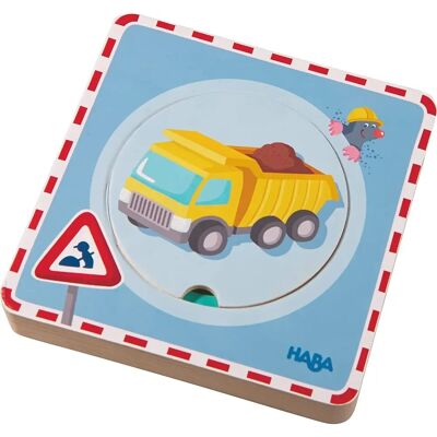 Haba Holzpuzzle - Baustelle - Einzigartige Farben - Holzpuzzle Haba Holzpuzzle - Baustelle - Einzigartige Farben - Holzpuzzle