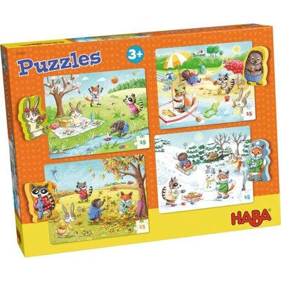 HABA 301888 Puzzle - Pory Roku - 4x15 Elementów HABA 301888 Puzzle - Pory Roku - 4x15 Elementów