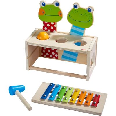 HABA Hammer Bench Frog Concert - Pädagogisches Musikinstrument für 2+ - Feinmotorik HABA Hammer Bench Frog Concert - Pädagogisches Musikinstrument für 2+ - Feinmotorik